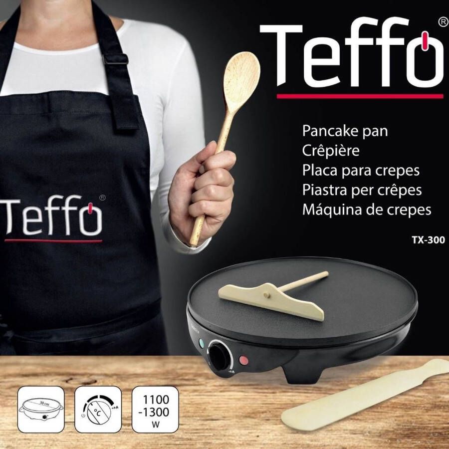 Teffo – Crêpe maker 2-in-1 – pannenkoeken – crêpes – pancakes – Instelbare Thermostaat - Foto 1