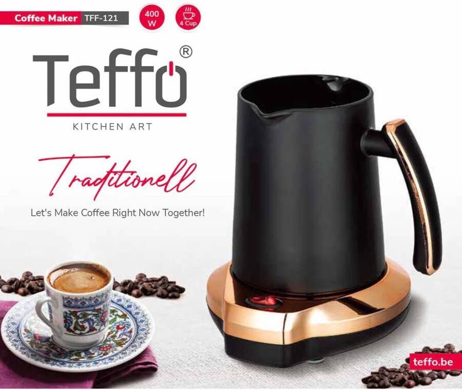 Teffo Elektrisch Turks Koffiezetapparaat Elektrische Turkish Coffee Maker Türk Kahve Makinesi Elektrikli Cezve 4 Kopjes