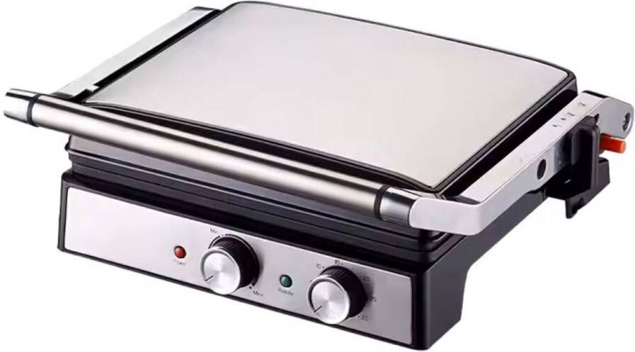 Teffo Panini Grill – Contactgrill groot 30 x 24cm Tosti apparaat Grill apparaat Zwevend bovendeksel – Verticaal opbergbaar 2000W