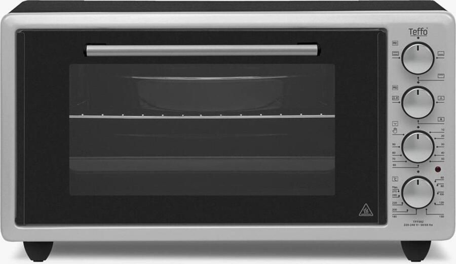 Teffo Elektrische oven vrijstaand 50 Liter thermostaat grijs XL