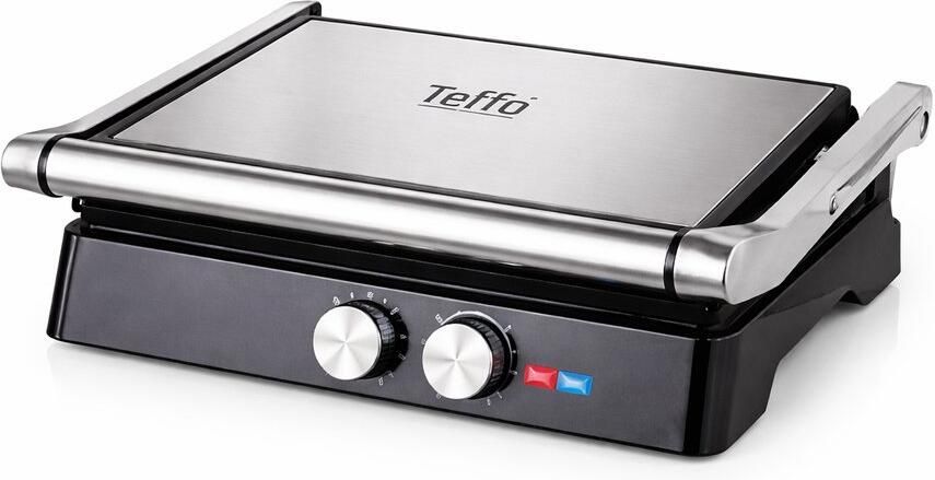 Teffo Panini Grill Contactgrill – Grote 30×24 cm Grill & Tosti apparaat – 2000 W Contactgrill met Zwevend Deksel