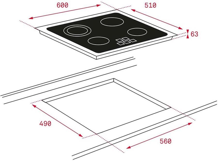 Teka TB6315 Vitro-keramische Kookplaat 60 cm
