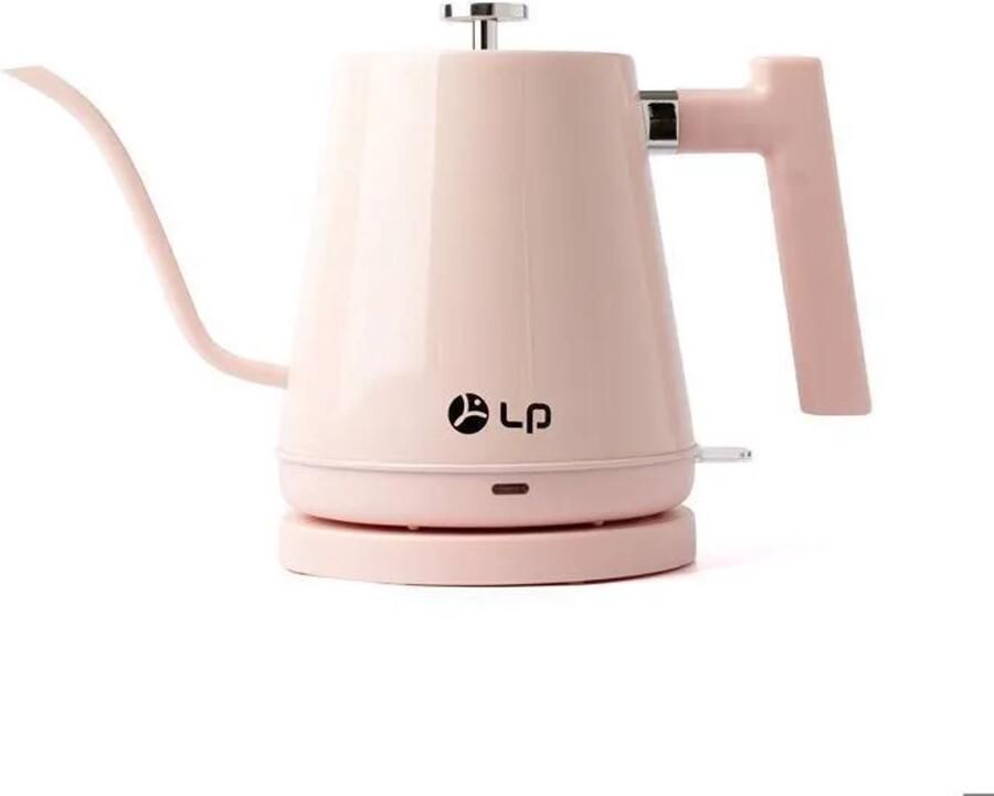 TEKROA Elektrische Waterkoker Zwanenhals 0.8 Liter RVS Roze Droogkookbeveiliging Schenkketel voor Koffie & Thee