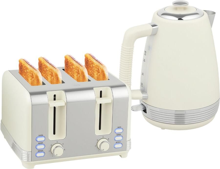 TEKROA Waterkoker en broodrooster set 1 7 liter 2200 watt Strix thermostaat filter broodrooster voor 4 sneetjes 7 bruiningsniveaus kruimellade