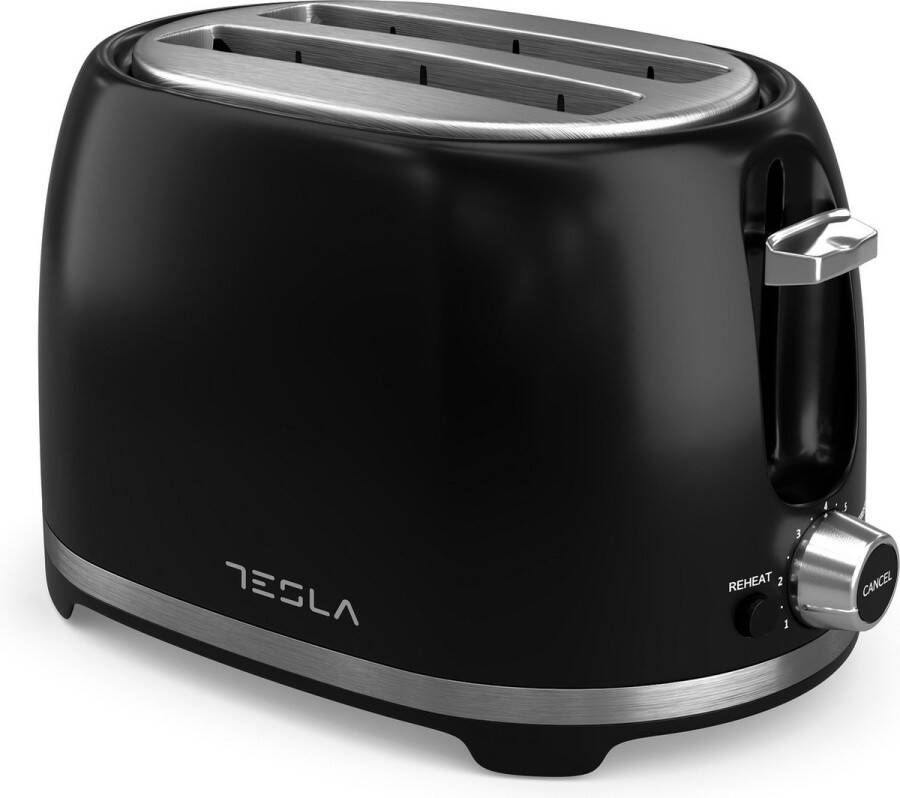 Tesla TS200BX Broodrooster Zwart Retro -Toaster Ontdooien & Roosteren 850W - Foto 2