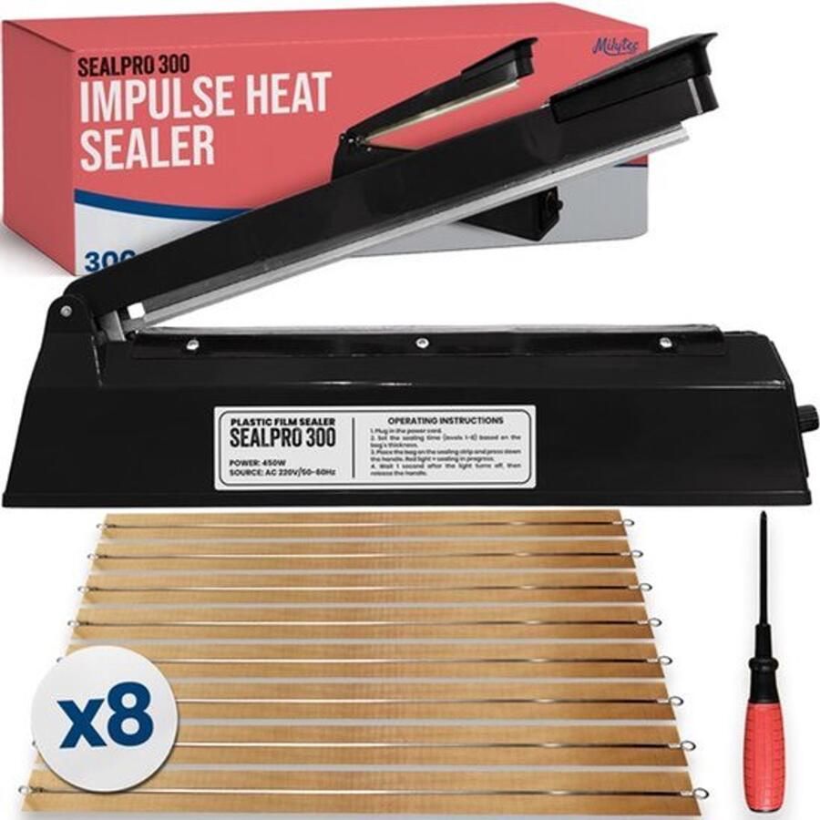 Thermosealer Machine 300mm – Professionele Hitte Sealer voor Efficiënte Verpakking – Impuls Sluitmachine voor Voedsel en – Duurzaam en Gebruiksvriendelijk Sealapparaat