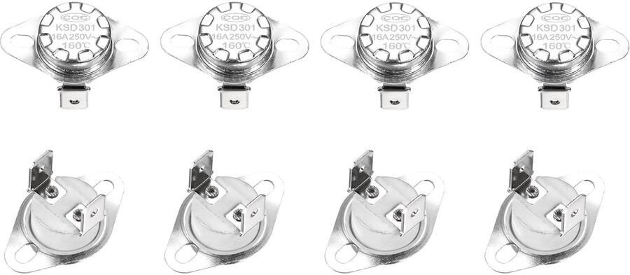 Thermostaat 160 °C 320 °F 16 A normaal gesloten N.C regel temperatuurschakelaar met snap voor magnetron oven koffiezetapparaat 8 stuks materiaal keramiek