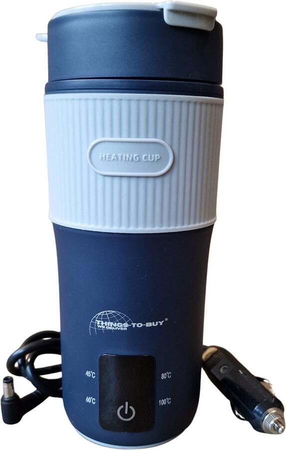 THINGS-TO-BUY Elektrische Waterkoker Thermosbeker – 12V 24V – 400 ml – Instelbare Temperatuur – Compact Ontwerp - Foto 2