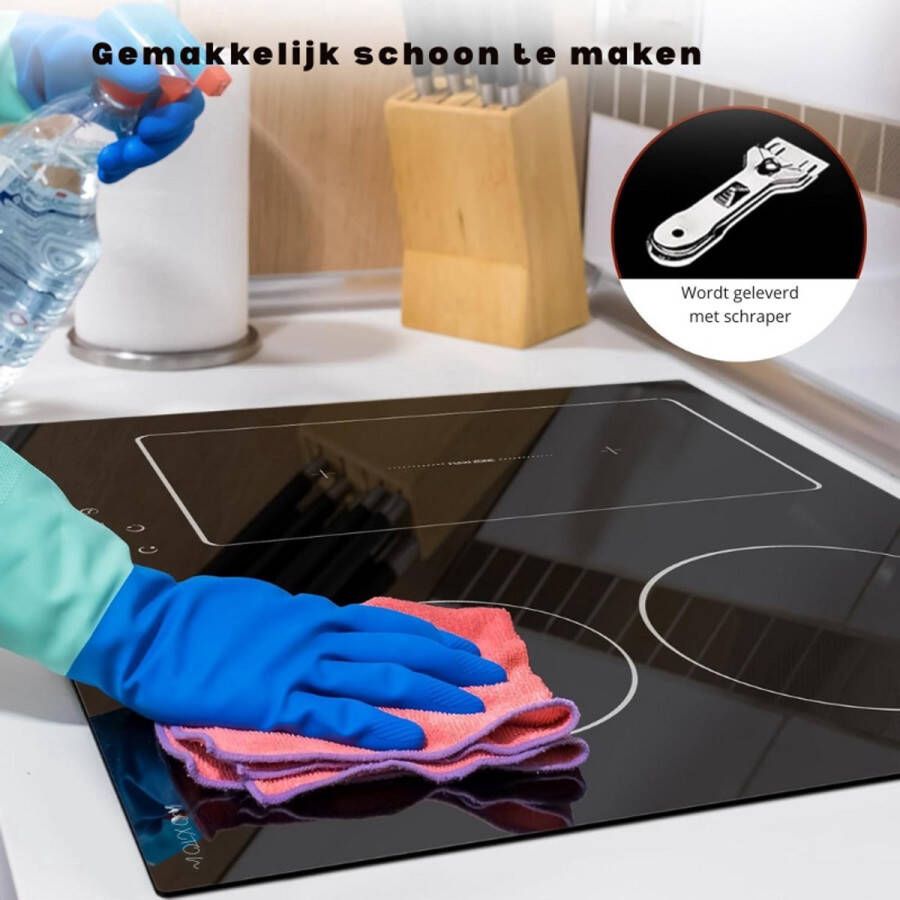 Thuys – Domino Inductiekookplaat – 4 Kookzones – Inbouw Inductiefornuis – Touch Control – Zwart Glas