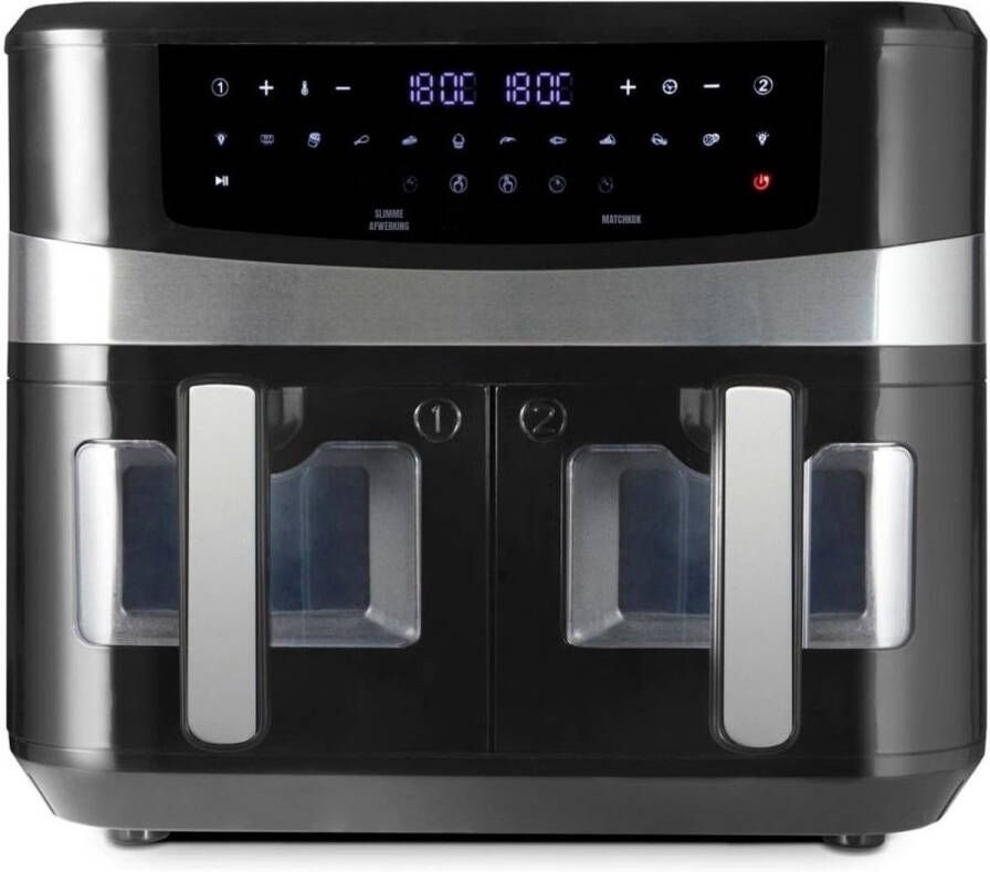 Thuys – Dubbele Airfryer – Heteluchtfriteuse – Duo Airfryer – 11 L – 38 x 28 x 31cm – Zwart