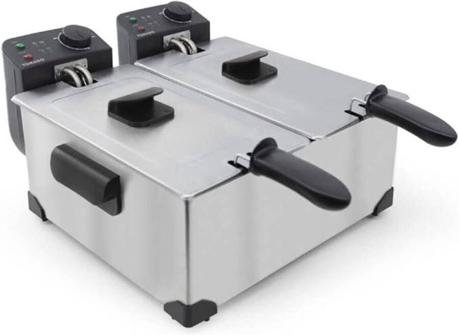 Thuys – Dubbele Frituurpan – Friteuse – Frietpan – 3 liter – 52 x 41 x 22cm – Zilver