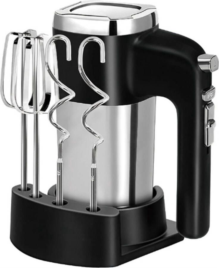 Thuys – Handmixer Roestvrij Staal – 500 W – 5 Snelheden – Turbostand – Uitwerpknoppen – Vaatwasmachinebestendig – 2 Kneedhaken – 2 Gardes – 1 Sokkel