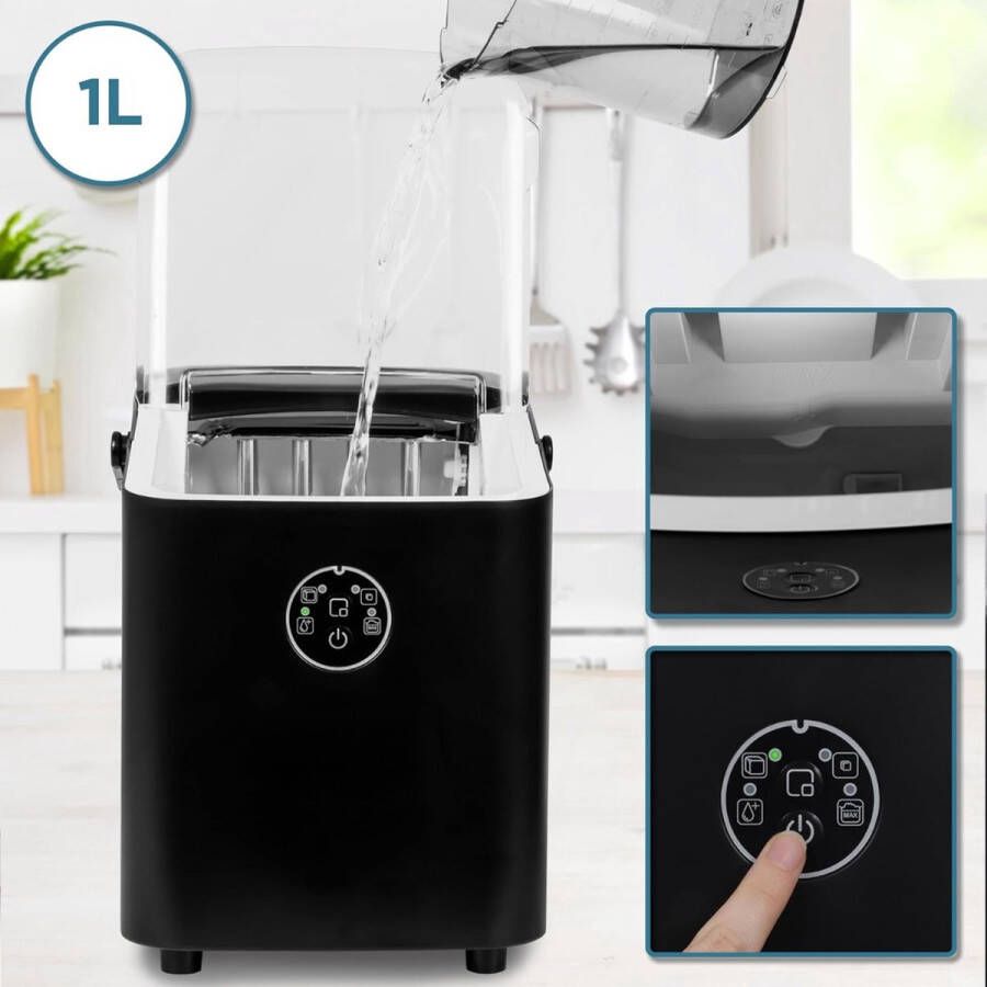 Thuys – Ijsblokjesmachine – IJsmachine Met Schep – 1L Watertank – 8 Blokjes in 6 Minuten