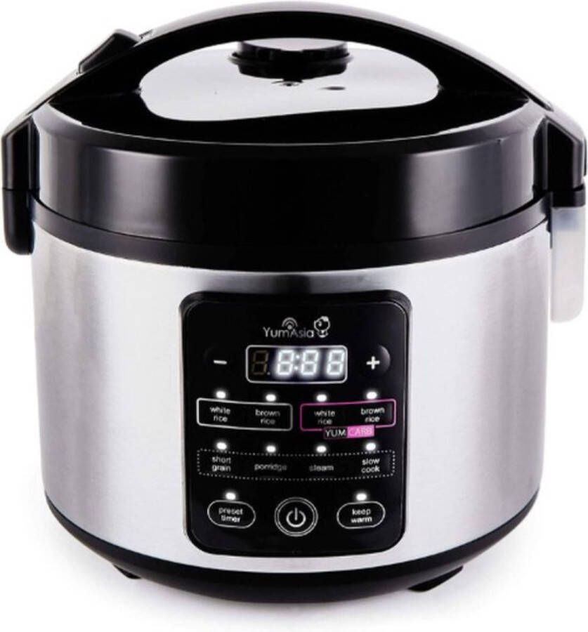 Thuys Multifunctionele Rijstkoker – Met Stomer – Slowcooker – Slimme Mechanische Multicooker – Duurzaam – 1L – Zilver