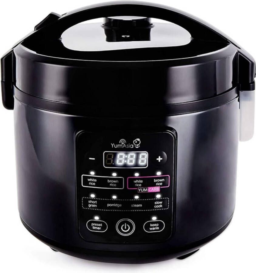 Thuys Multifunctionele Rijstkoker – Met Stomer – Slowcooker – Slimme Mechanische Multicooker – Duurzaam – 1L – Zwart