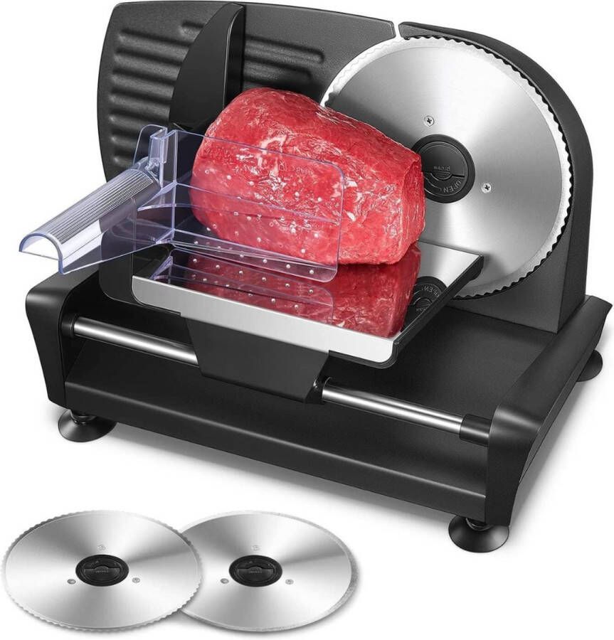 Thuys – Pro Kitchen Snijmachine – Verschillende Diktes – RVS – Vleessnijmachine voor Thuis – Broodsnijmachine – Snijmachine Allessnijder – Zwart