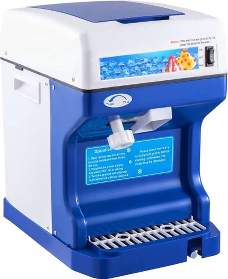 Thuys Professionele Ice Crusher – Ijscrusher – Electrisch – Blender – Ijsvergruizer – Ijsmaler – Slush Maker – Slush Puppy Maker – 120KG Per Uur – 250W – Blauw