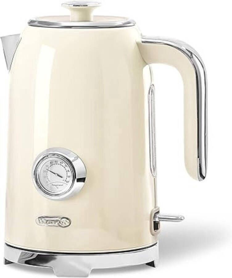 Thuys Retro waterkoker Heetwaterdispenser 1 7 liter 25x15x15cm Crème