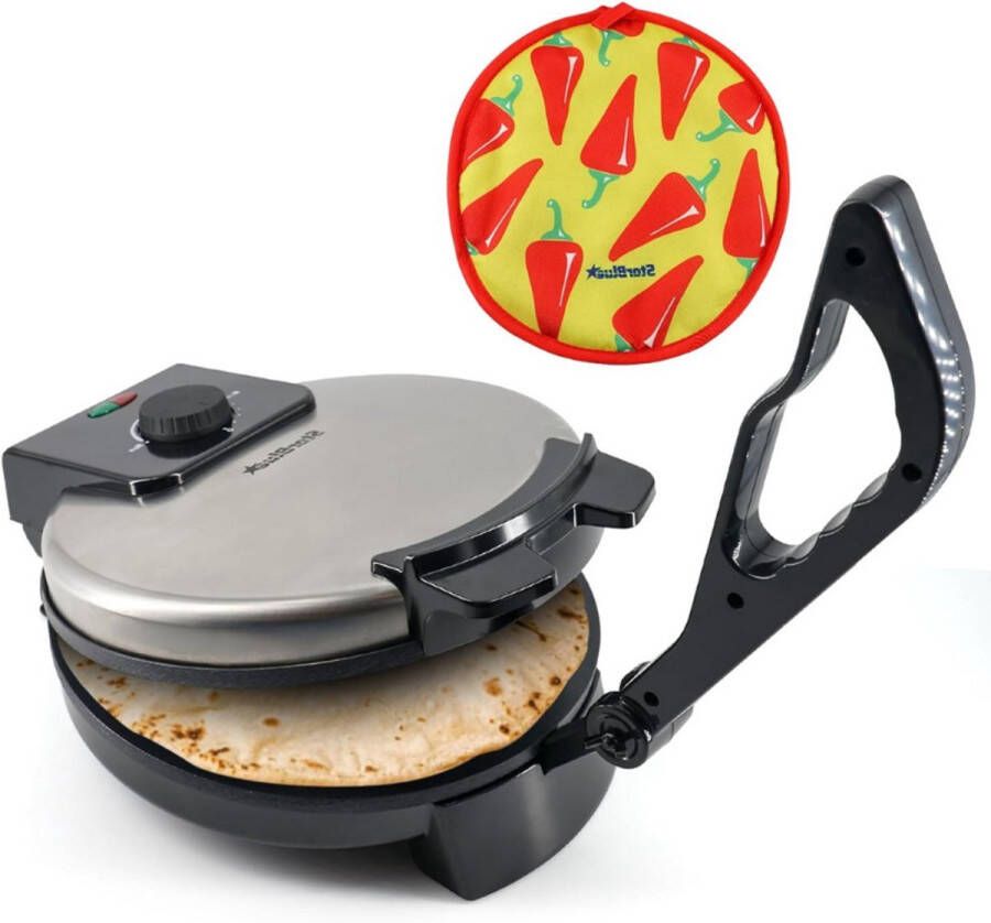 Thuys – Roti Maker 25.4 Cm – Met Gratis Rotin Afneembare Handgreep – Indiase Chapati – 1200W Warmer – E