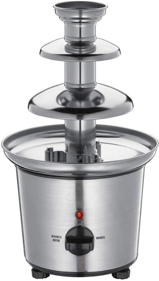 Thuys Chocoladefontein Zilver 0 45L Mat Roestvrij Staal 85W voor Verjaardagen Brunch en Feesten Inclusief Geschenkbox