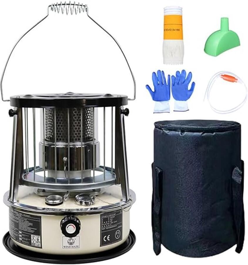 Thuys Petroleumkachel 2 6 kW – Mobiele Kerosine-Oven Zonder Stroom – Verwarmen & Koken – 5 2L Tank – Voor Thuis Camping & Noodsituaties