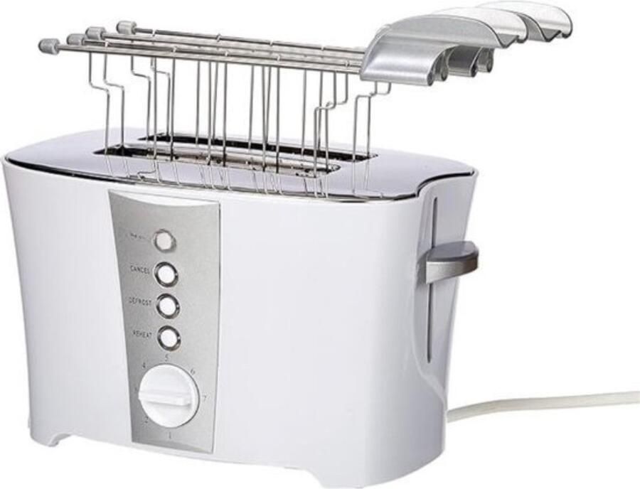 Thuys Professioneel Broodrooster – Met Tostiklemmen – Verwarmen & Ontdooien Met Kruimellade – 7 Standen – Compact Design – 600W – Wit