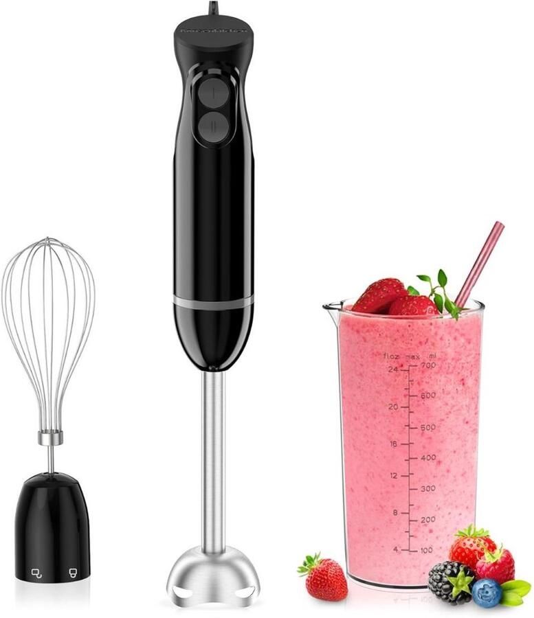 Thuys – Staafmixer Set – Hakmolen – Groentesnijder – Soepmaker – Zwart