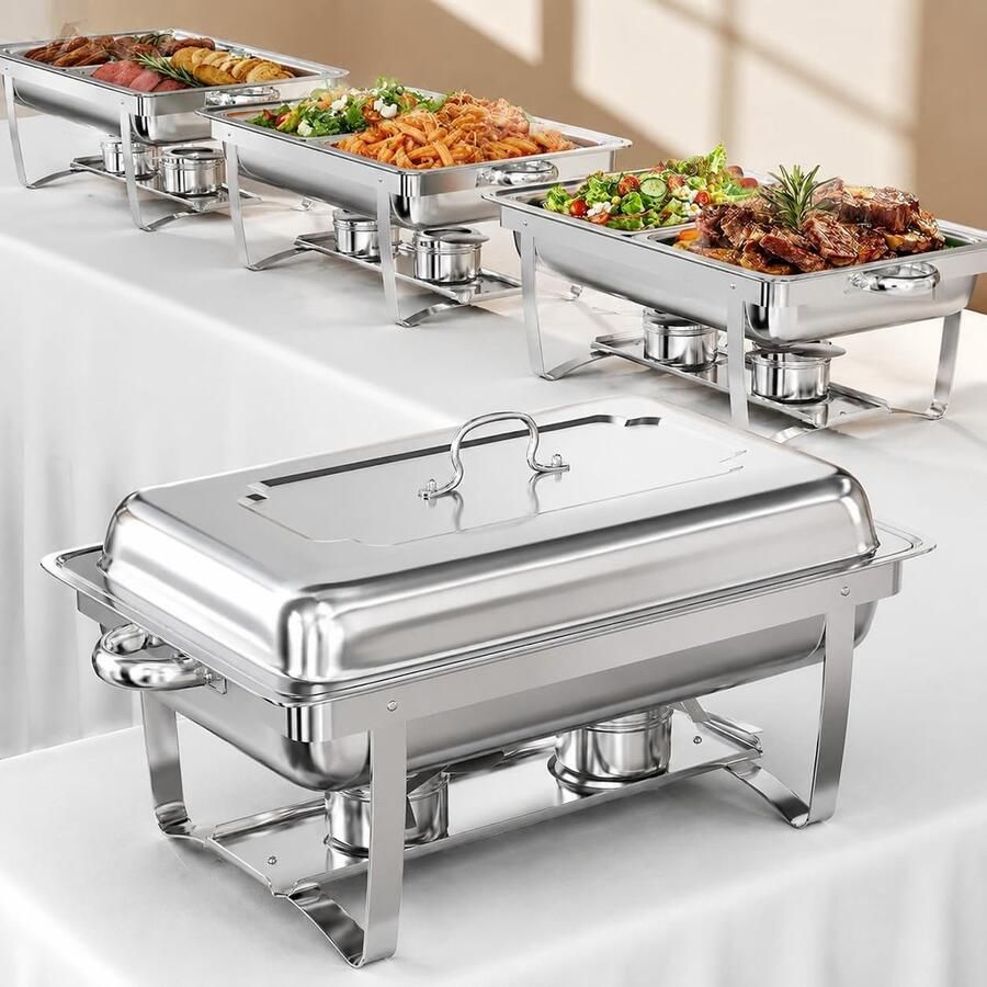 TLGREEN 9L Chafing Dish Roestvrijstalen Warmhoudcontainer 2 x 1 2 GN-containers voor Catering Buffetten Feestjes scholen