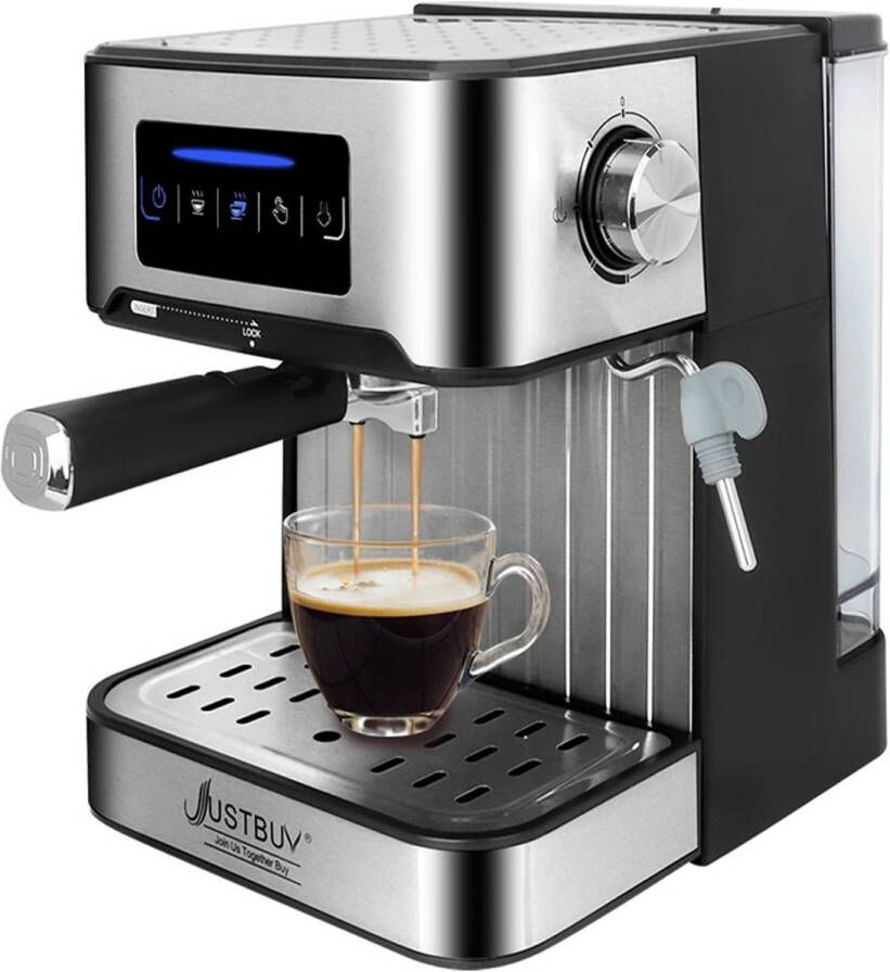 Rumi Espresso Koffiezetapparaat koffieapparaat met bonen koffieapparaat met LCD Touch Halfautomatische Expressomachine met Pomp Cappuccino koffieapparaat met Waterreservoir koffie Reinigingsaccessoires Expessomachine