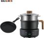 Toderni Elektrische fornuis multicooker Elektrische kookpan Elektrische pan Rijstkoker Elektrische Hotpot Voor Buiten reizen kantoor thuis Multicooker Zwart - Thumbnail 1