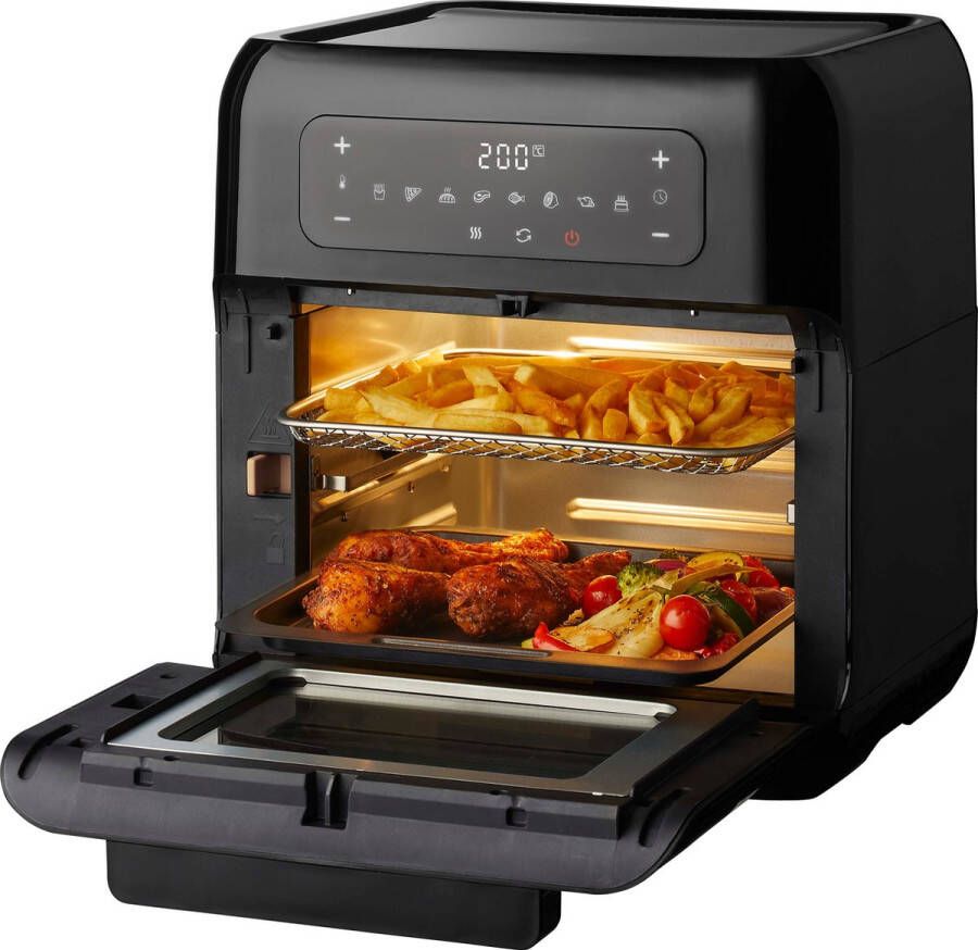 Tomado TAF1201B Airfryer oven Hetelucht friteuse 12 liter 8 programma&apos;s 40 tot 210°C 1700 watt Zwart