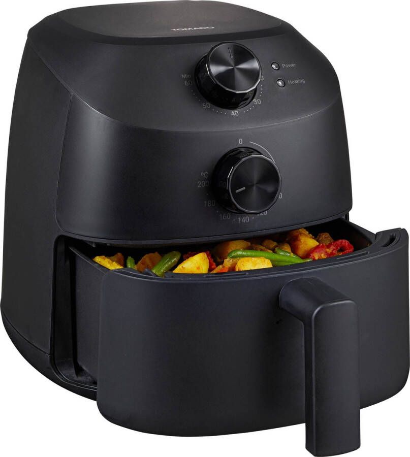 Tomado TAF2001B Airfryer Heteluchtfriteuse 2 liter inhoud 200 gr friet Eenvoudige bediening Zwart