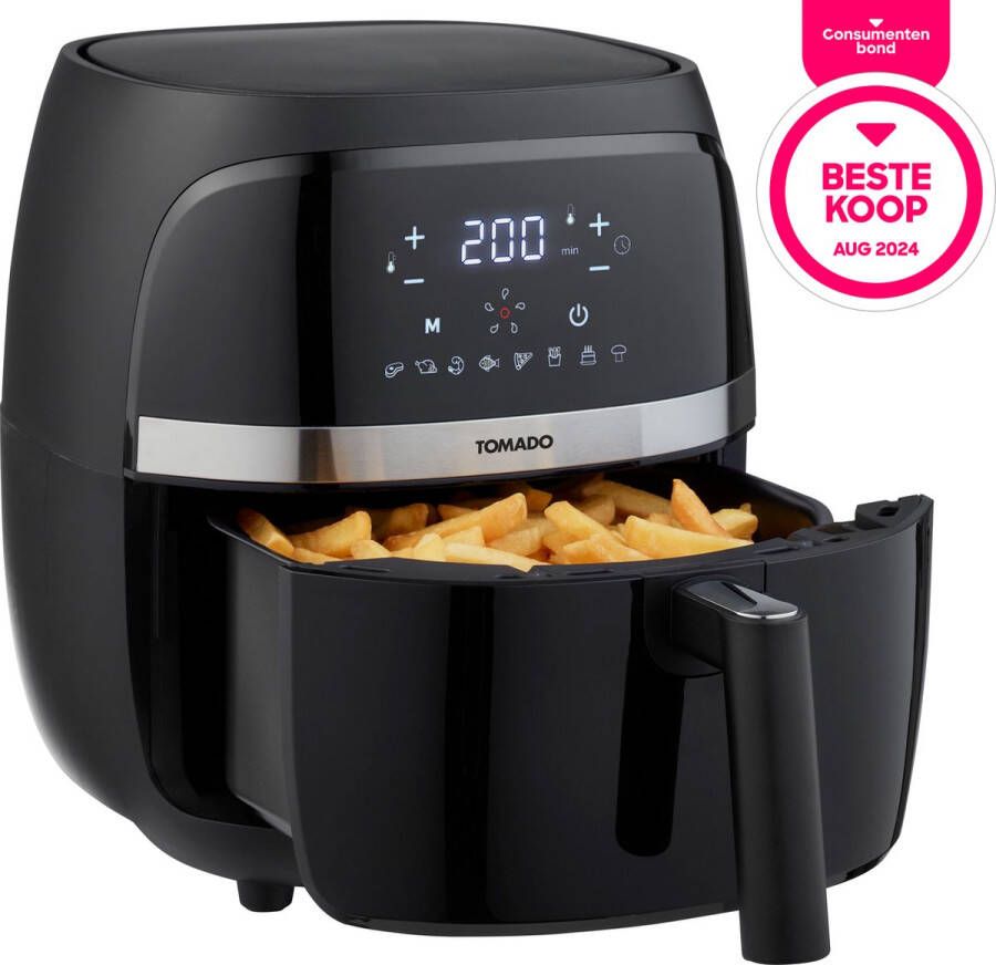 Tomado TAF3202B Airfryer Heteluchtfriteuse 3 2 liter inhoud – 8 automatische programma s Digitaal display 500 gr friet – Zwart