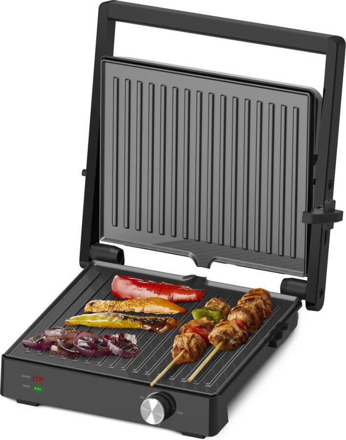 Tomado TGC4002B Grote contactgrill Tafelgrill Grilloppervlak: 28 x 23 cm Instelbare temperatuur Tosti apparaat PFAS vrij 2000 W