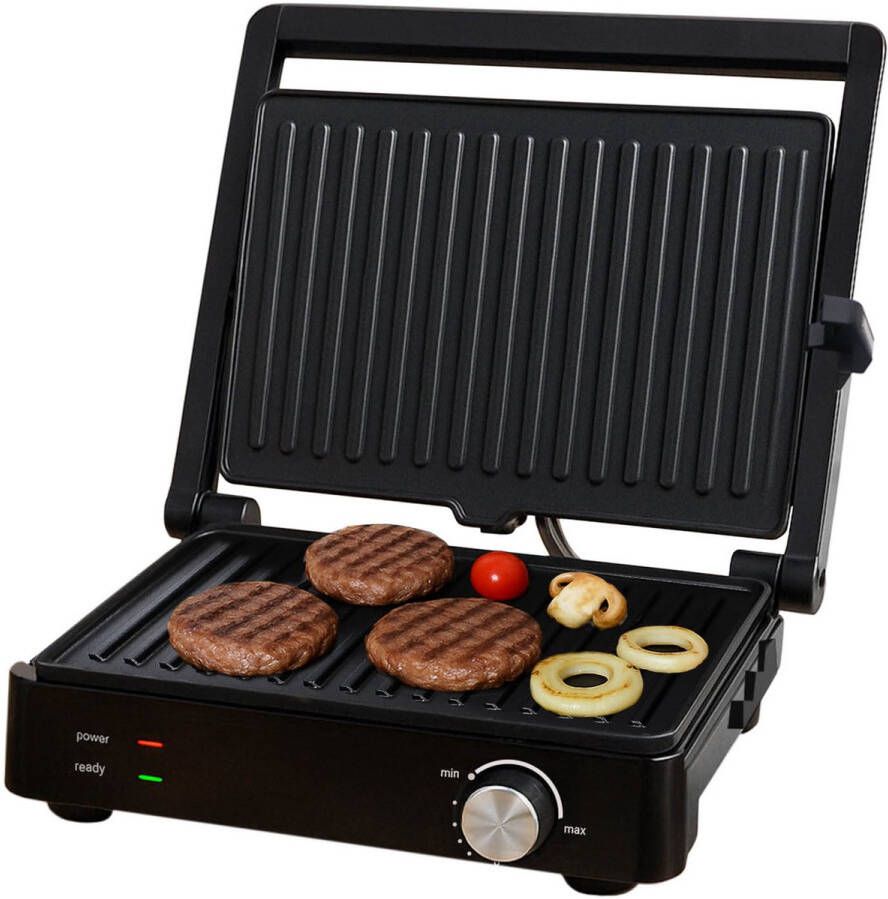 Tomado TGC4002B Grote contactgrill Tafelgrill Grilloppervlak: 28 x 23 cm Instelbare temperatuur Tosti apparaat PFAS vrij 2000 W