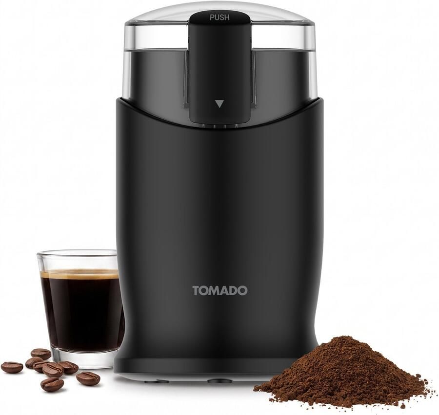 Tomado TCG1201B Koffiemolen Geschikt voor 60 gram koffie Koffiebonen maler Bonenmaler 1 snelheid Zwart