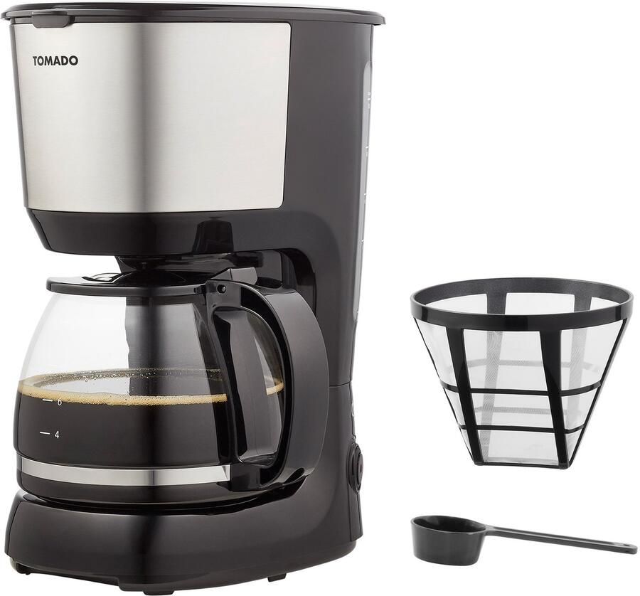 Tomado TCM1201S Koffiezetapparaat Filterkoffie Warmhoudfunctie Herbruikbaar filter 10 koppen Zwart rvs