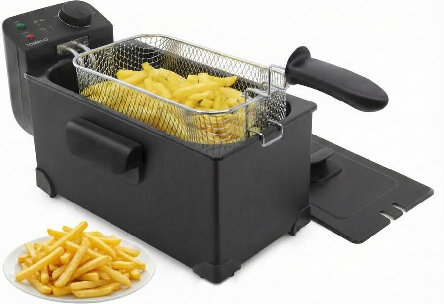Tomado TDF3001B Frituurpan – 3 liter inhoud Koude zone friteuse 2200 watt – Zwart - Foto 2