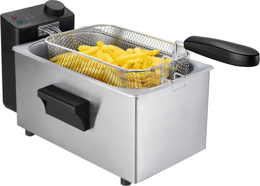 Tomado TDF3002S Frituurpan Koude zone friteuse 3 liter inhoud 2200 watt rvs