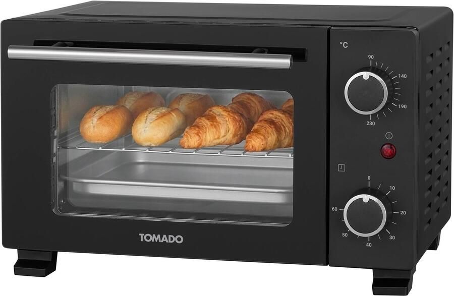 Tomado TEO1001B Vrijstaande oven Elektrische oven Hetelucht 10 liter Timer tot 60 min Zwart