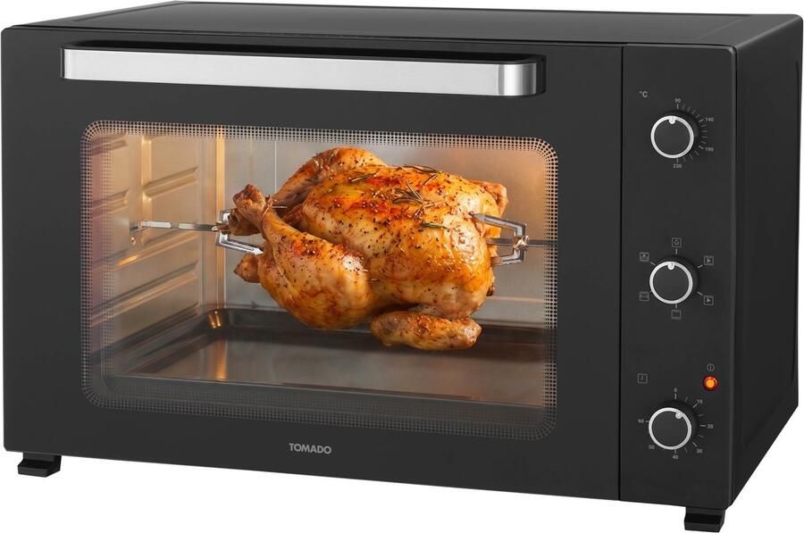 Tomado TEO7501B Vrijstaande oven 75 liter Elektrische oven Hetelucht Timer tot 60 minuten Zwart