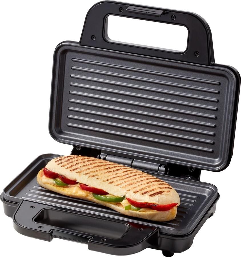 Tomado TGP2001S XXL Tosti apparaat 2 tosti s Panini grill PFAS vrij Tosti ijzer Grill apparaat 900 watt Zwart rvs