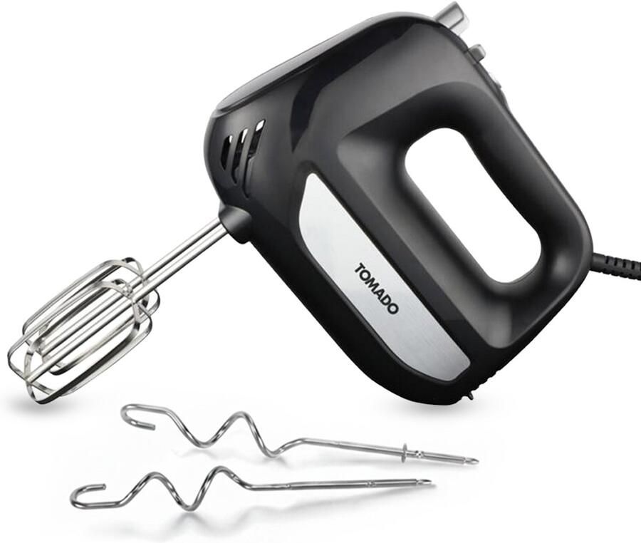 Tomado THM3001B Handmixer 6 snelheden Turbofunctie Gardes en deeghaken Zwart