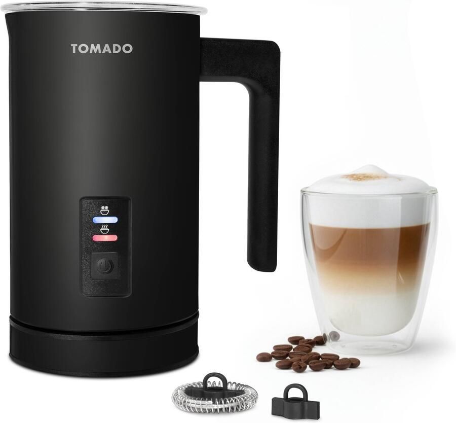 Tomado TMF1201B Elektrische Melkopschuimer 4 standen Warm en koud opschuimen BPA vrij Cappuccino maken – Matzwart - Foto 2