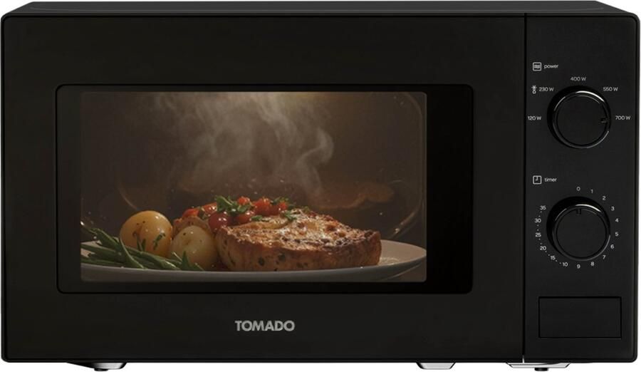 Tomado TMS2003B Solo magnetron 20 liter 5 vermogensstanden 700 watt Binnenverlichting Zwart - Foto 3