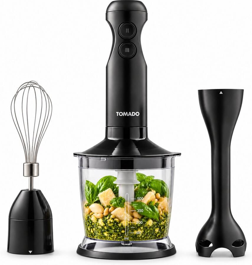 Tomado TSB3501B Staafmixer Hand blender Staafmixer set Hakmolen Garde 350W 2 snelheden Zwart - Foto 1