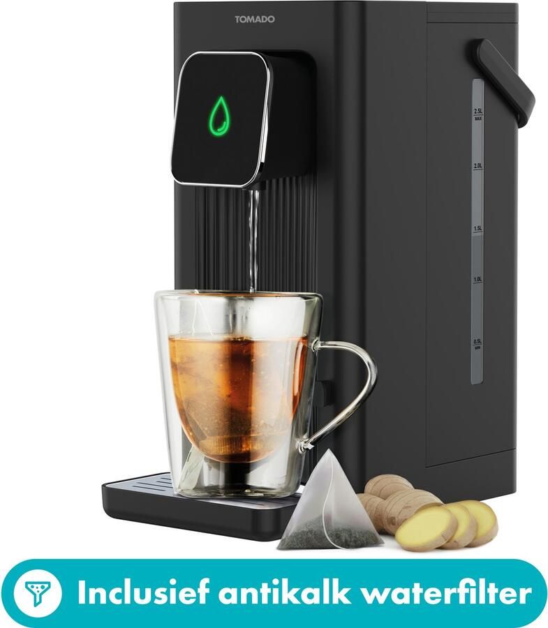 Tomado TWD2502B Heetwaterdispenser Instant waterkoker Afneembaar waterreservoir 2 5 liter inhoud Inclusief antikalk waterfilter - Foto 2