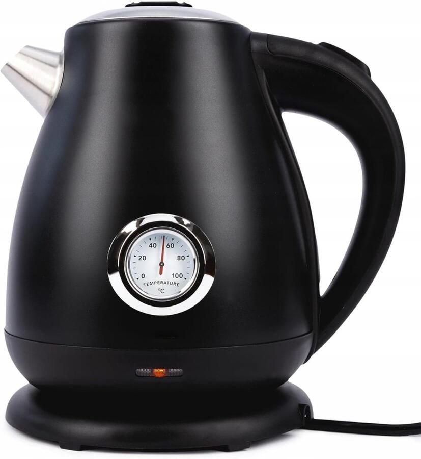 TOPCHOICE Retro Waterkoker Reiswaterkoker Mini Waterkoker 2200W Zwart