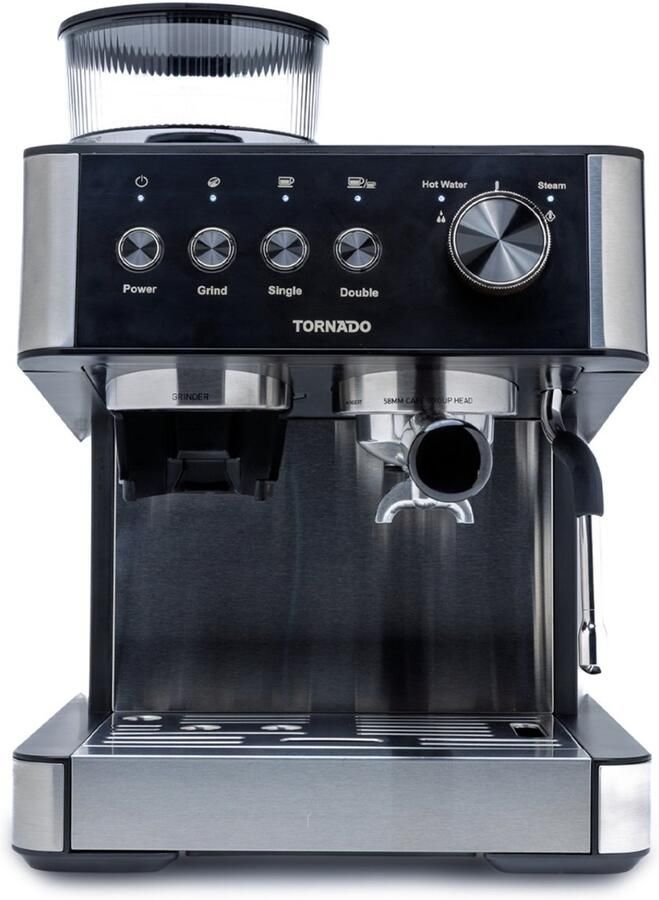 Tornado TCM-5431-GS – 20 Bar Home Barista Portafilter Koffiemachine met Conische Molen