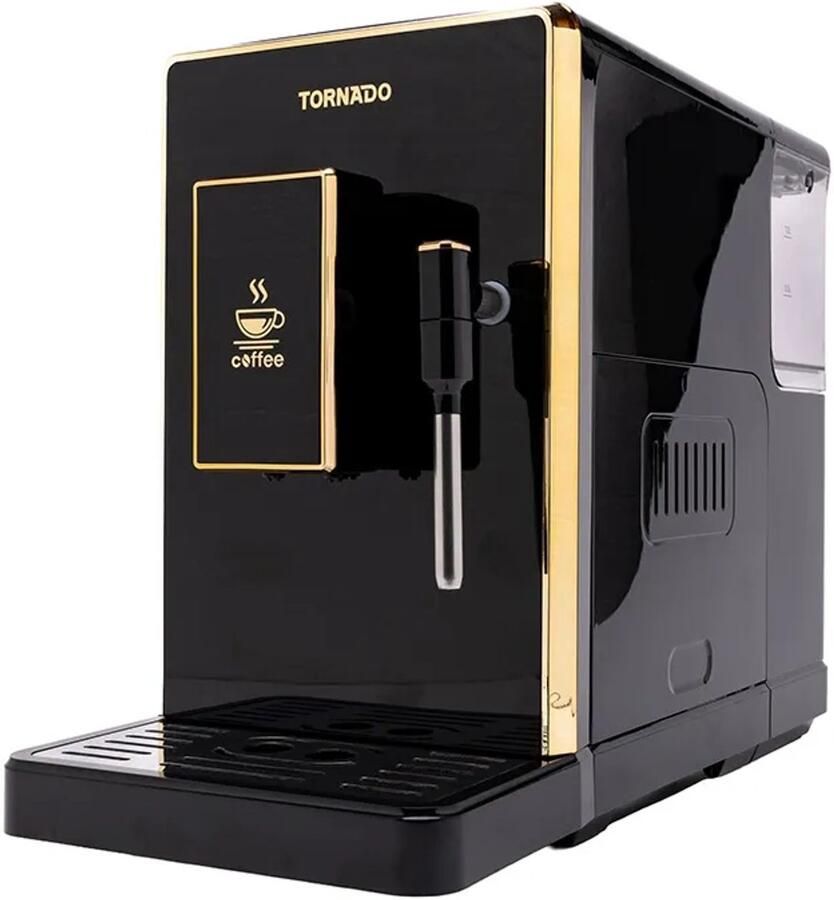 Tornado TCM-9008A-GS Volautomatisch Koffiezetapparaat – Espressomachine met Bonen – 20 Bar – Stoompijpje – LED Display – 1 5L
